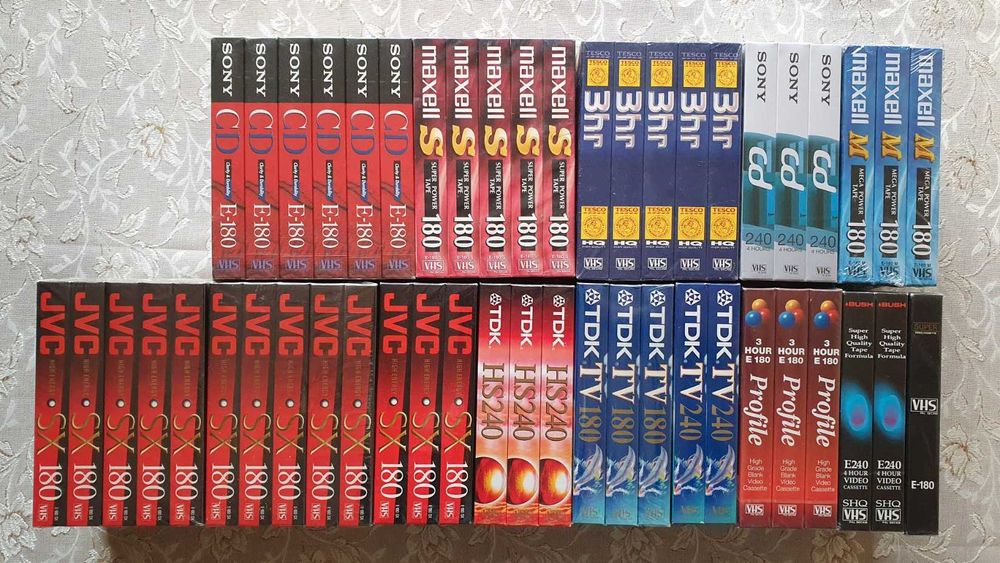 Нови видеокасети VHS TDK, JVC, BASF, Sony, Memorex. Konica