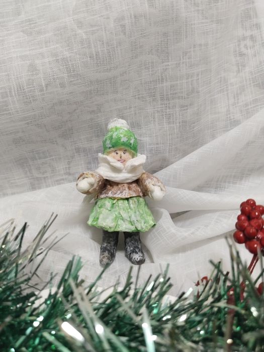 Ёлочные игрушки из ваты.