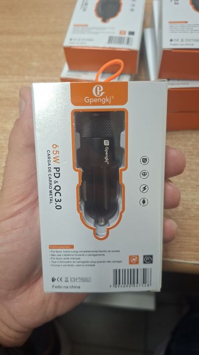 Incarcator Telefon Auto  65w  Usb +  Type C Negru Fast Charger