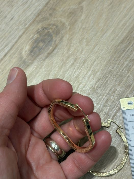 Cercei creole din aur – model grecesc 14 K
