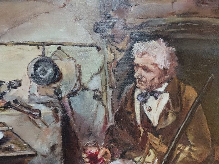 Ulei pe pânză in cutit lucrare de o foarte buna calitate incadrata înt