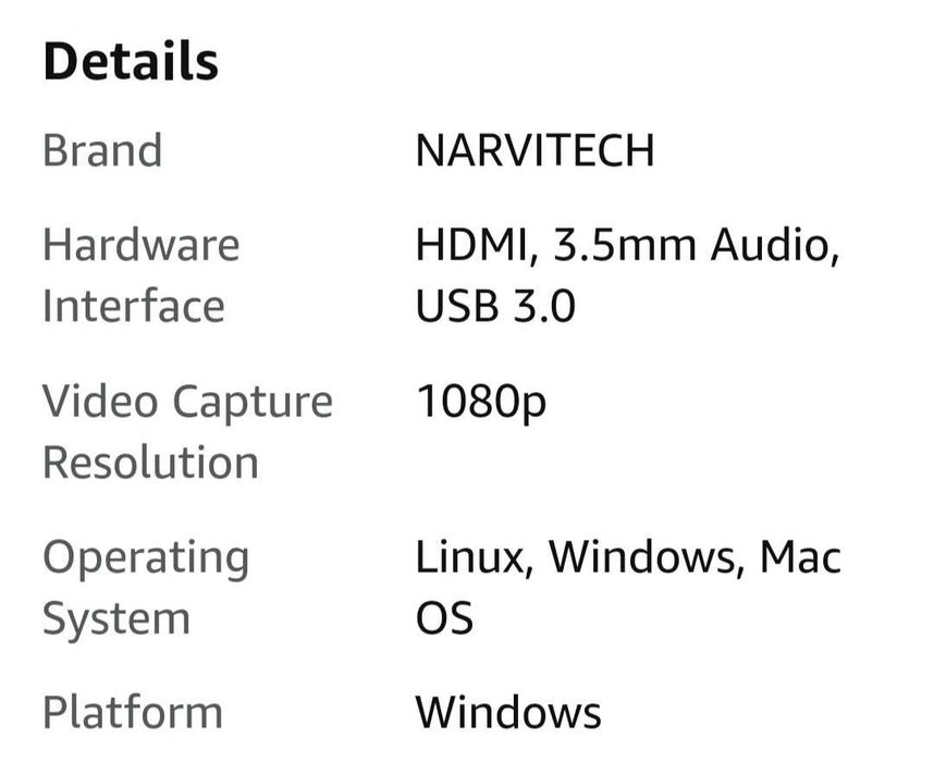 Narvitech NJ300 Външна карта за заснемане 4К60