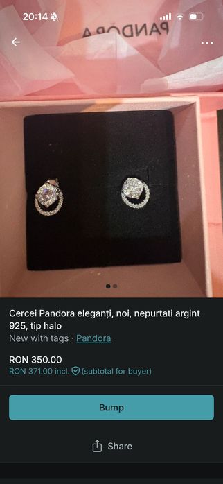 Cercei Pandora originali, argint 925, tip halo – noi
