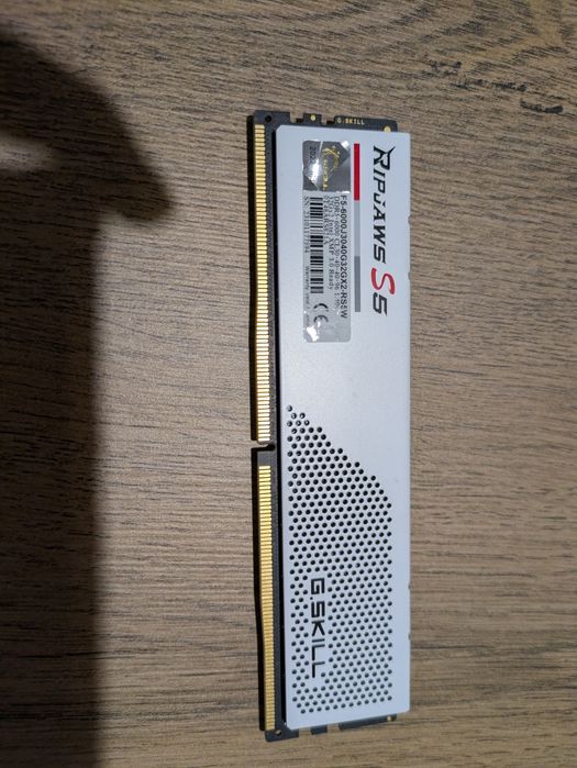 Memorie G.Skill Ripjaws S5 3.0 White 32GB, DDR5-6000Mhz, CL30, Dual Channel