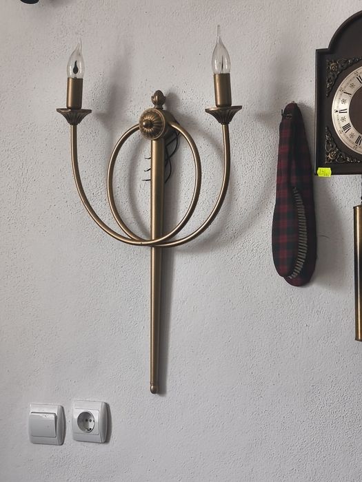 Aplică de perete aurie tip lumânare