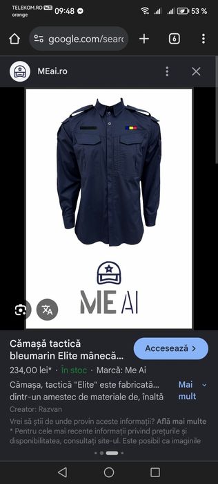 Camasa IGSU Pompieri 48/0 maneca lunga