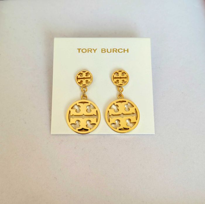 Обеци Tory Burch - Miller stud hoop earrings