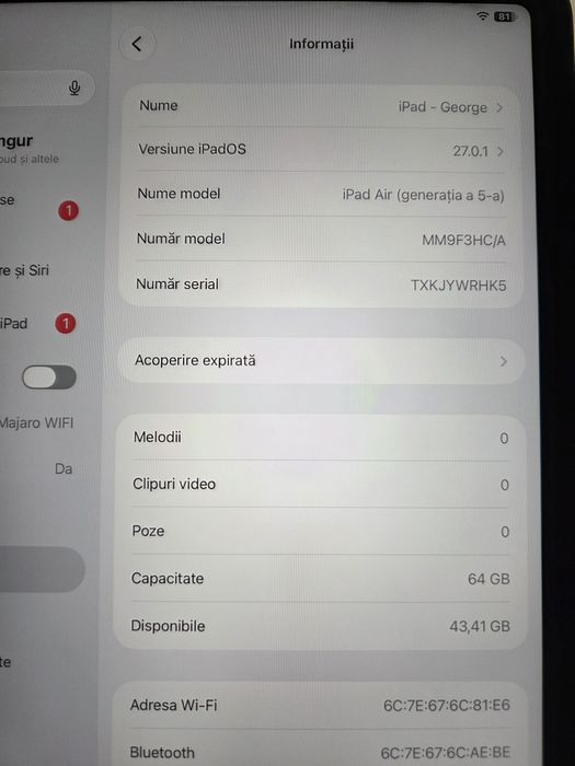 iPad Air 5 64GB Wi-Fi Starlight + Apple Pencil 2 - cutii originale