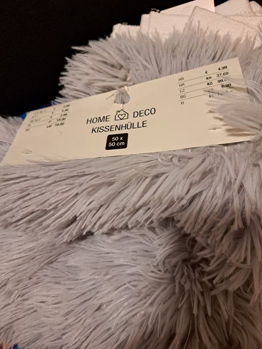 Fata de perna decorativa,gri si manusi din bumbac pentru baie