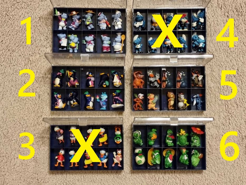 Lot Kinder 64 figurine, colectie vintage anii 80-90