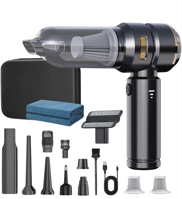 Aspirator Portabil ,Baterie Mare 6000 mAh, 16000 Pa putere