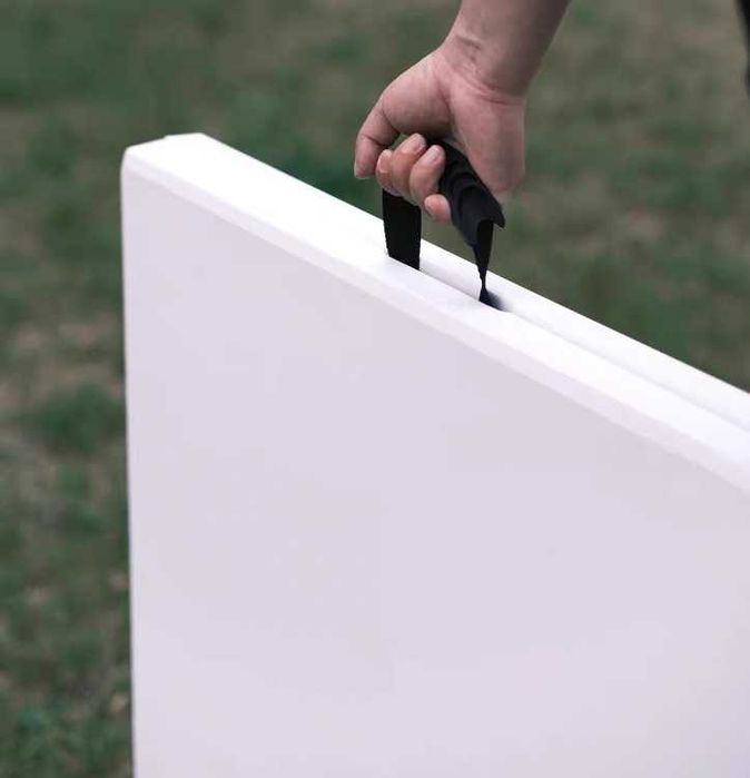 Сгъваема маса за дом, къмпинг или градина, 180/74/74 см., бяла