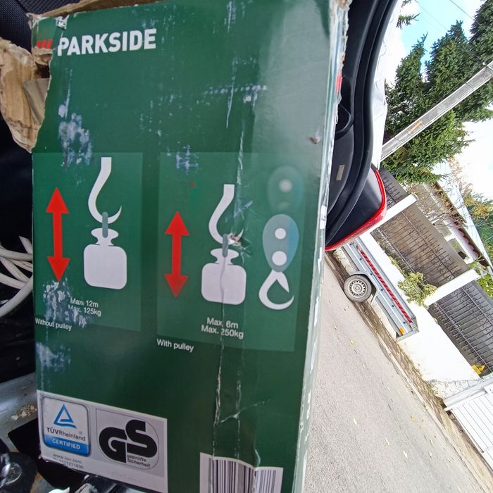 Palan scripete electric nou în cutie parkside