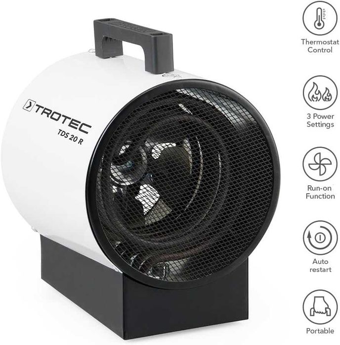 Електрически калорифер Trotec TDS 20 R, 3000 W, 411 м³/ч, с термостат