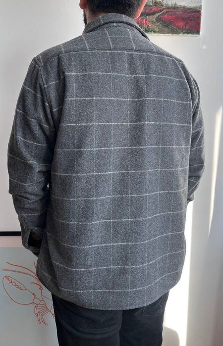 Lawrence Grey New York вълнена риза-яке – каре, сиво, мъжко