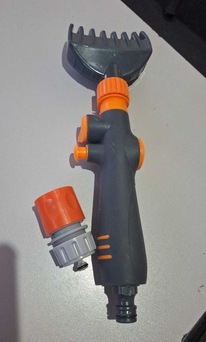 Perie curatare filtru piscina, 28,5 x 9 cm, PVC, gri si portocaliu
