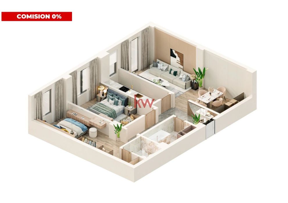 Apartament 3 camere 80 mp | Bloc nou | Parcare inclusa  | Valea Lupulu