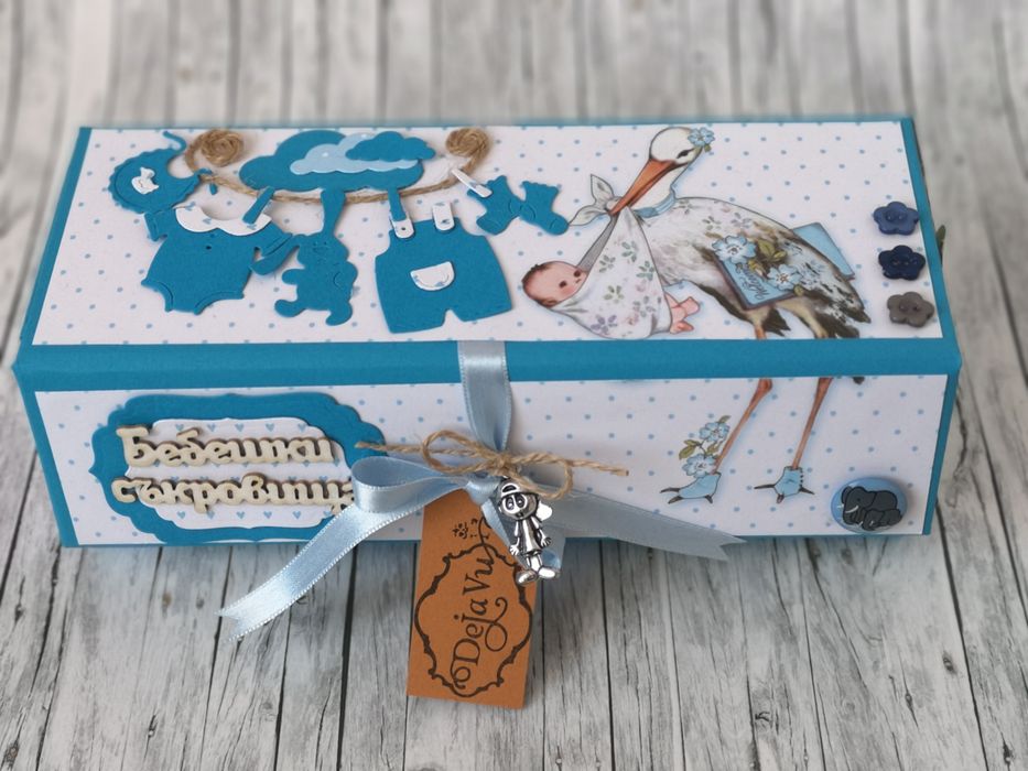 Кутия Бебешки съкровища - за погача, кръщене, рожден ден, прохождане