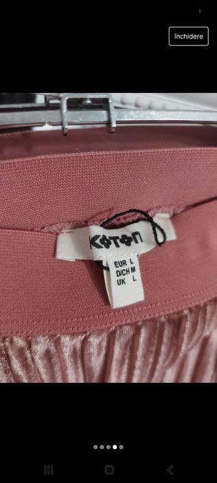 Fustă midi damă roz pudră