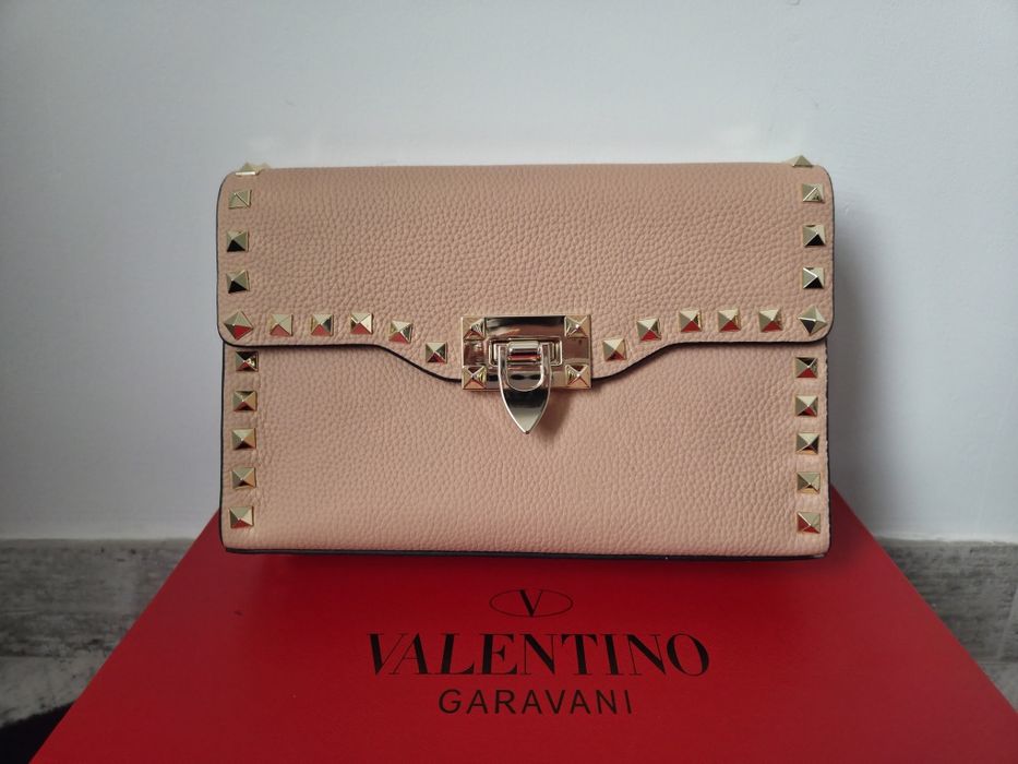 Valentino Garavani Rockstud Flap Bag Powder Pink