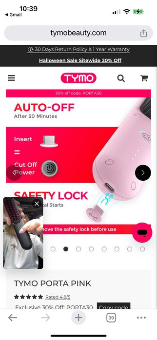 Почти неупотребявана мини четка за стилизиране на коса. Безкабелна.