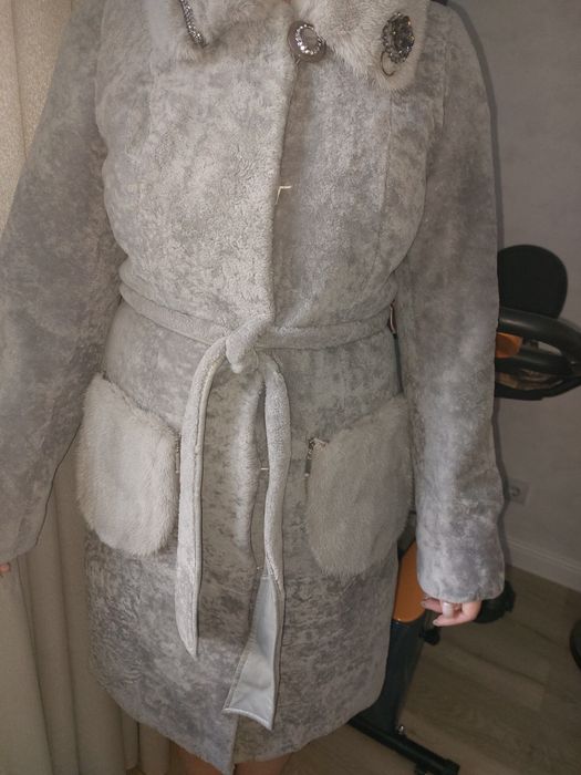 Шуба мутон с норкой