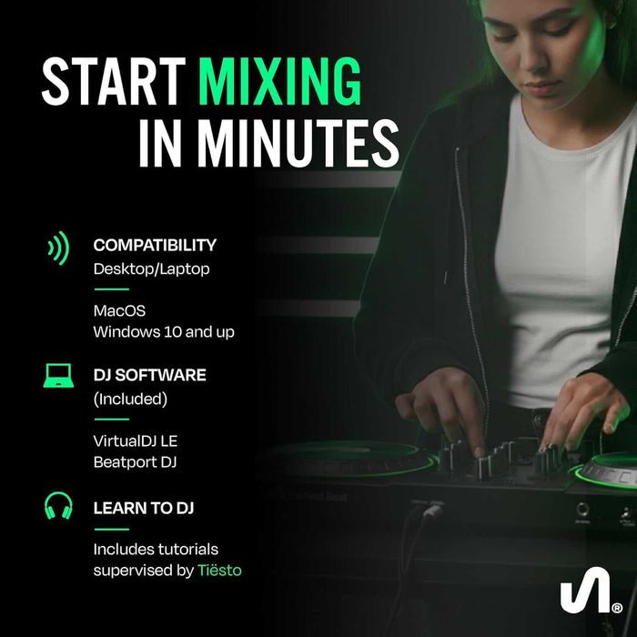 Tiesto DJ контролер, SX1 преносим контролен дек с аудио миксер