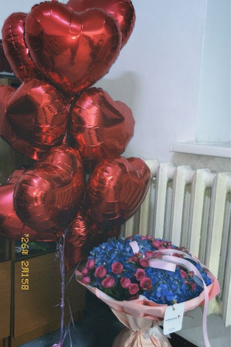 Огромный Букет с сердечками