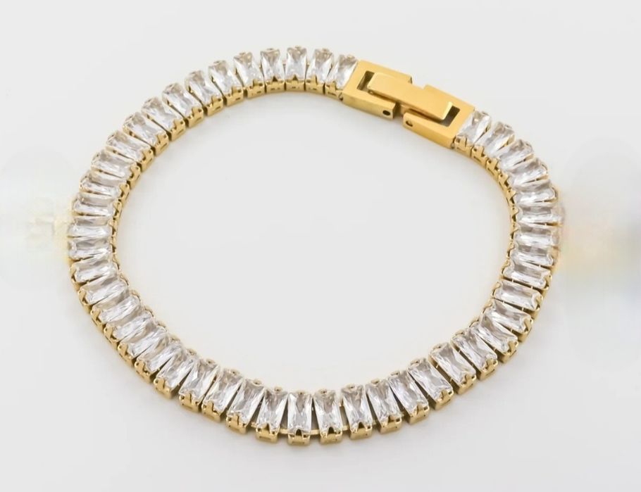 Brățară Noua  Tifanny Tennis Silver Gold 18k