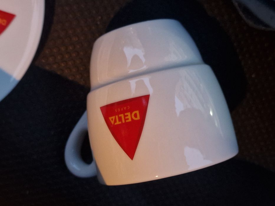 Set 6 cesti + 6 farfurii Delta Portelan Portugalia Capucino Cafea Ceai