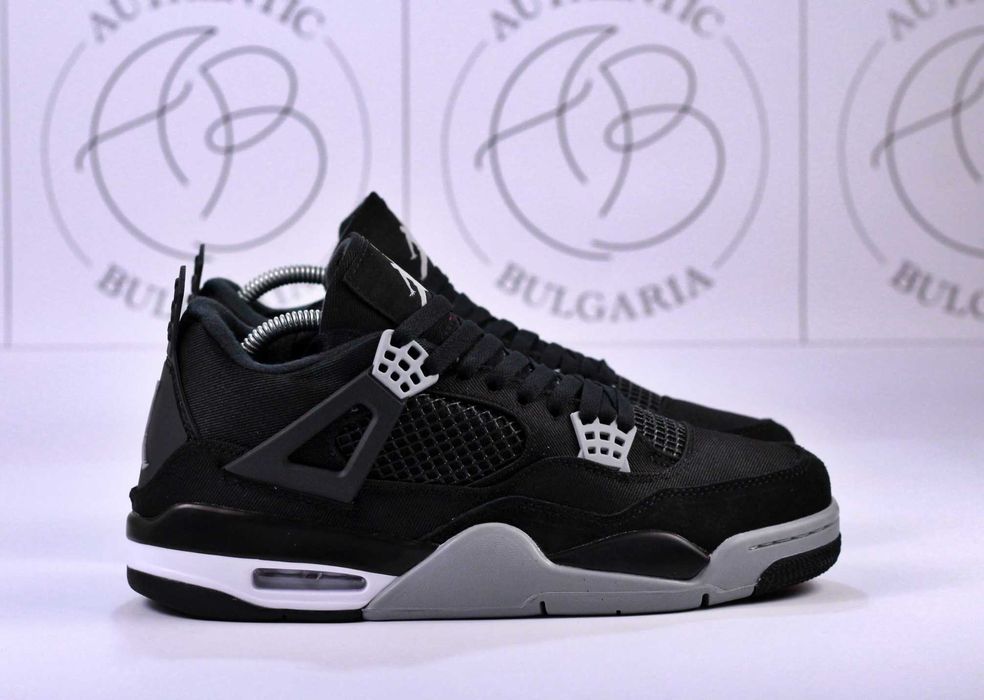 Nike Air Jordan Retro 4 Black Cat Ama Manierre Black Canvas Black Oreo