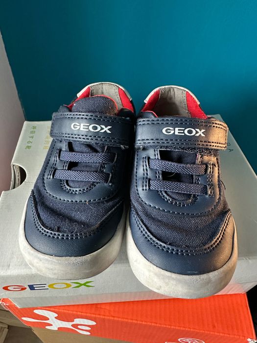 Geox, Marimea 22 - Pantofi sport cu velcro piele Rosu/Verde lime/Bleu