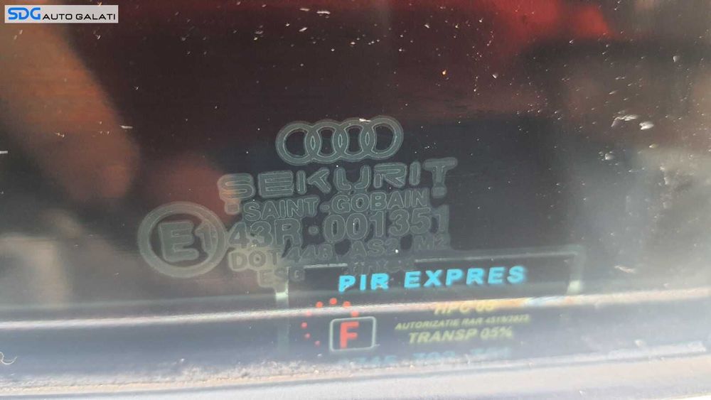 Geam Sticla de pe Usa Portiera Dreapta Spate Audi A4 B6 2001 - 2005 [C1736]