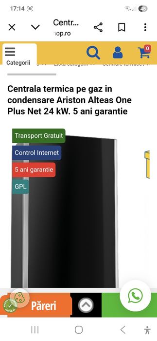 Vind centrală termica în condensare  ariston alteas one plus net 24