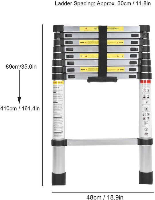 Scari telescopicice, aluminiu, 4,1 m, TLS41040B, Noi