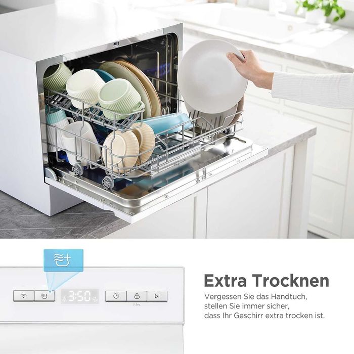Съдомиялна Midea MDWTT0602MW-WE – 6 комплекта, 47 dB WI-FI - НОВА