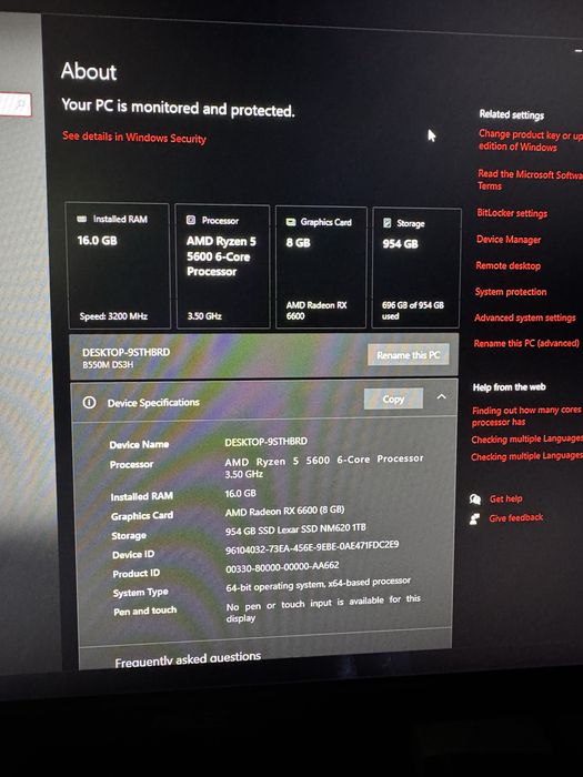 PC Gaming de vânzare – Ryzen 5 5600 + RX 6600 8GB | 16GB RAM | 1TB SSD