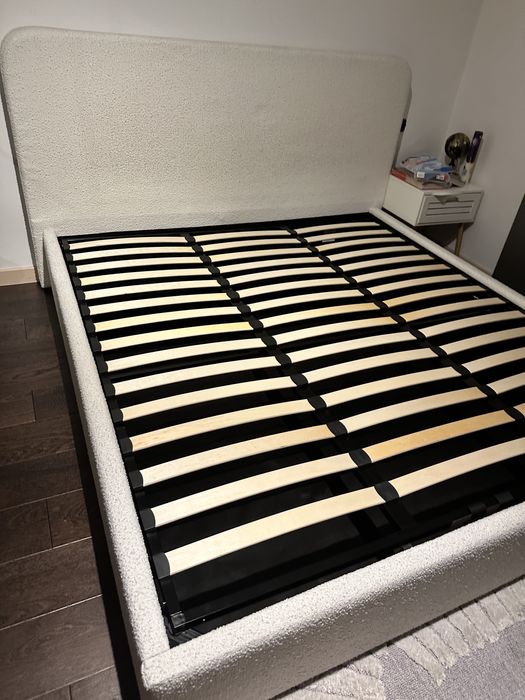 Pat alb boucle,  matrimonial 180x200cm