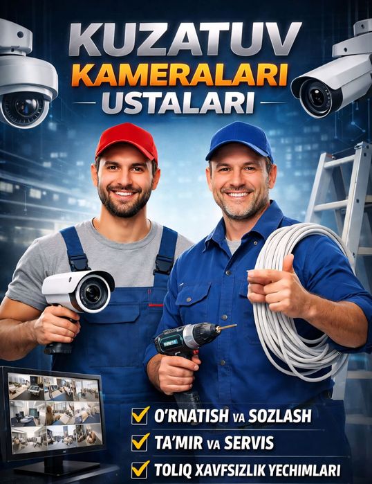 Телевизор ва кузатув камерами орнатиш хизматлари