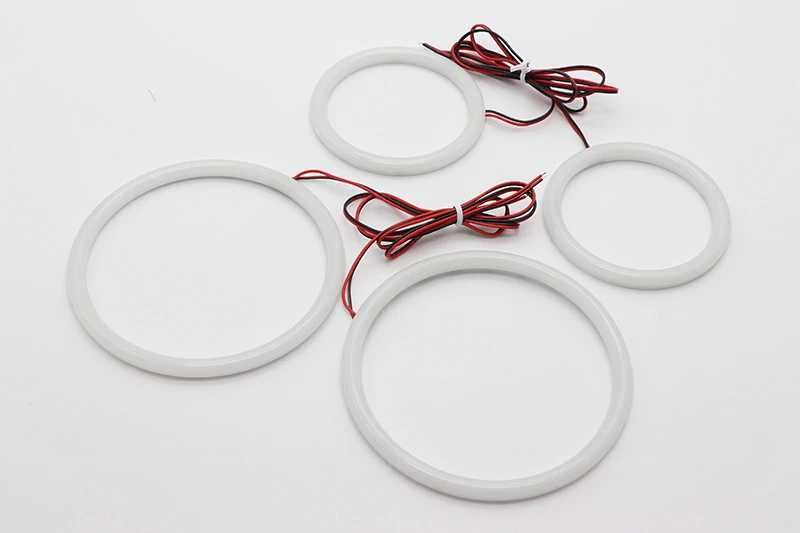 Kit inele Angel Eyes Cotton LED BMW Seria 3 E90 E91 Xenon, 105 - 120mm