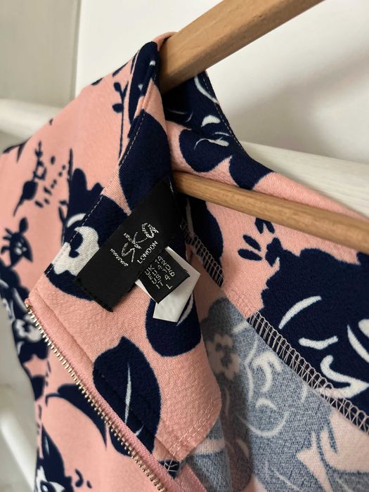 Rochie midi, coral floral, marca ISKA