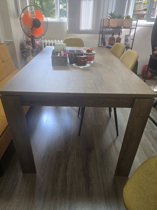 Дървена кухненска маса VEDDE /Jysk - 90x160 цвят див тъмен дъб