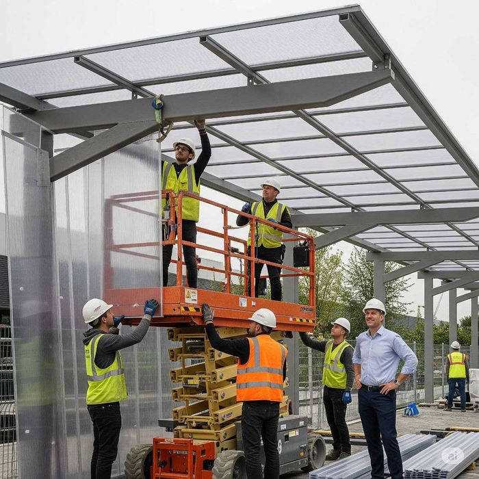 Навес из сотового поликарбоната Казахстан "Pantera"