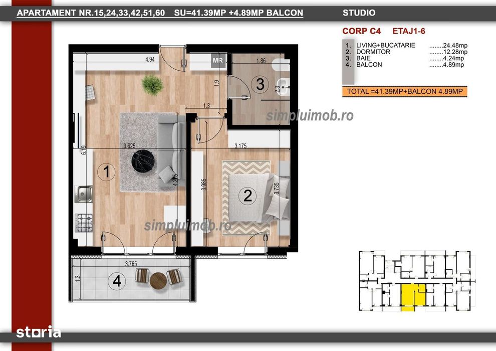 Finalizat - Apartament 2 Camere Bloc Nou Metrou Berceni