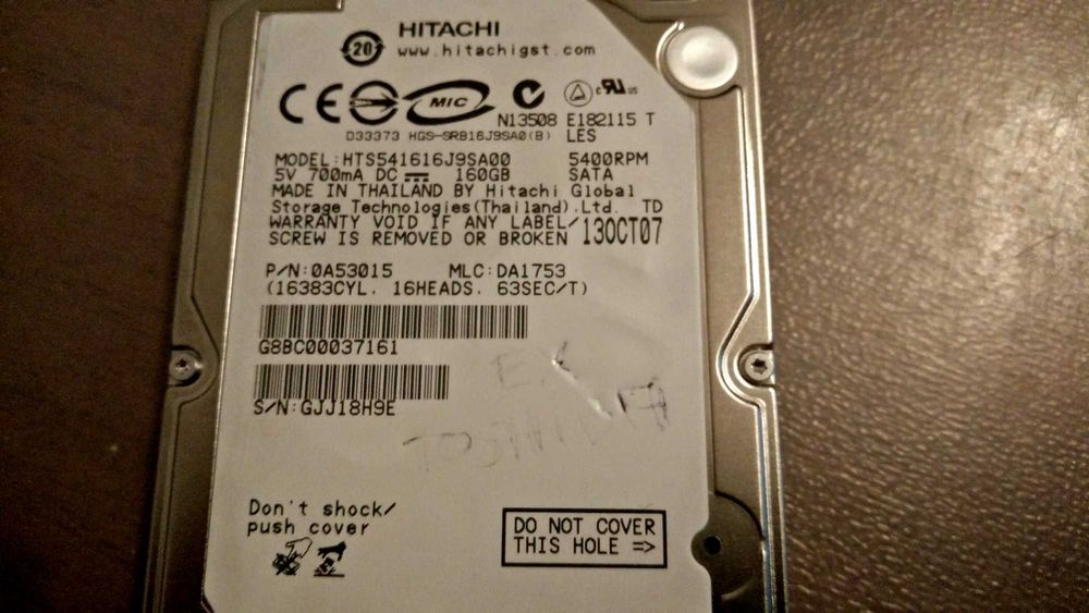 HDD HGST 160GB 5400rpm Sata 2.5''