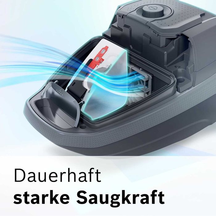 Прахосмукачка с Торба Bosch Series 8 BGL8XPER 700W, Тиха, XXL Накрайници, Дълъг Кабел!