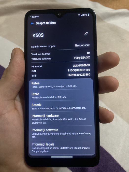Lg k50s telefonu este impecabil