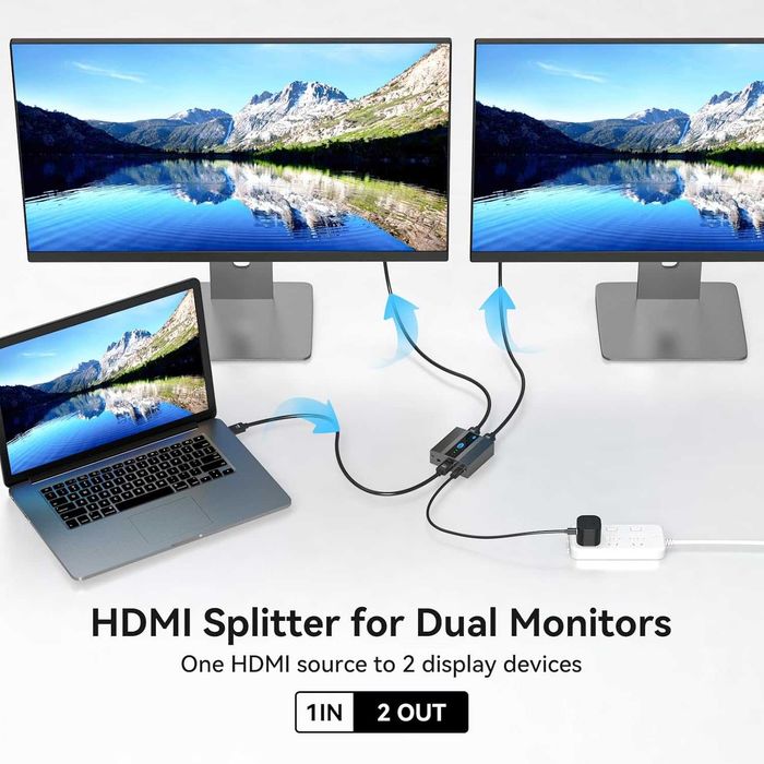 VEDINDUST HDMI Splitter 1în 2ieșire 8K60Hz 4K120HZ,EDID HDCP2.3