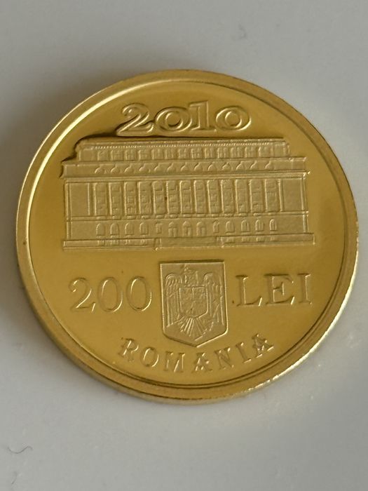 Moneda 200 lei emitent Monetaria Statului BNR predare personala 4200€