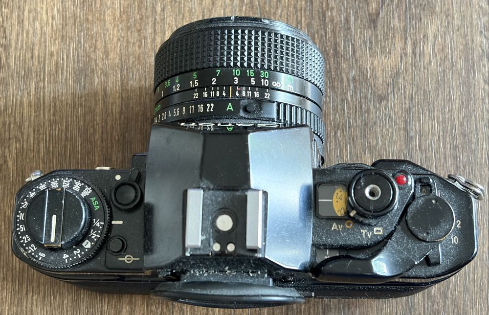 Canon A1 + canon Fd 50mm 1.4 + canon 35-105 3.5-4.5 macro